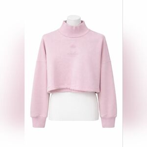 Adidas Women's Light Pink Mock Neck Sweatshirt